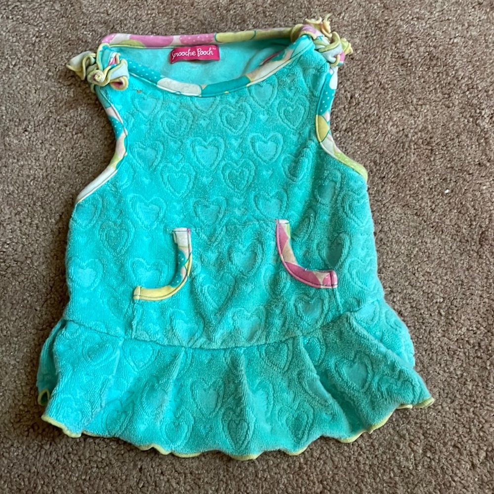 SOLD - Blue Terry Heart Dress